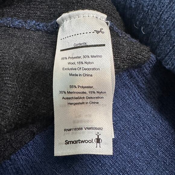 Smartwool Hoodie M | Navy Thermal Knit | Merino Wool Blend | MSRP $140 - Picture 7 of 7